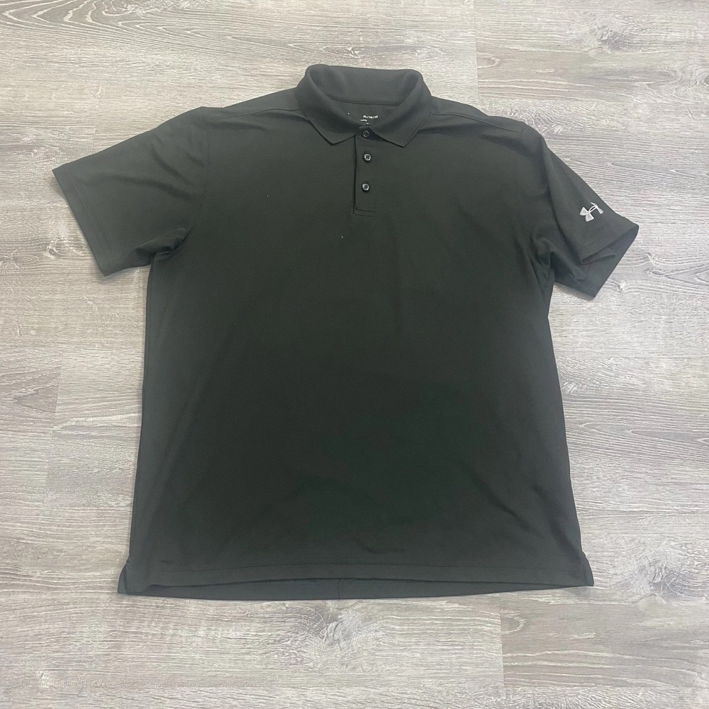 Under Armour Men's XL Loose Heatgear Forest Green Golf Polo Shirt Athletic